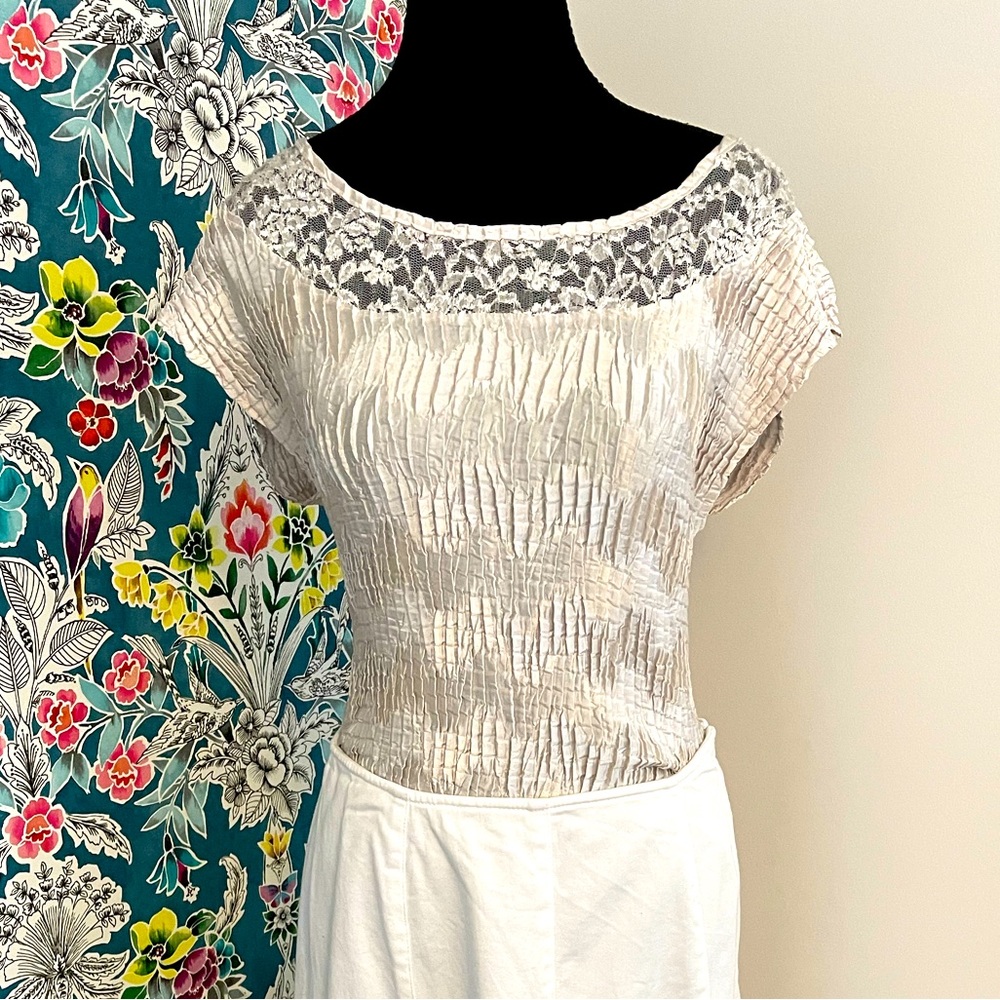 Vintage satin/lace crinkle top size S/M